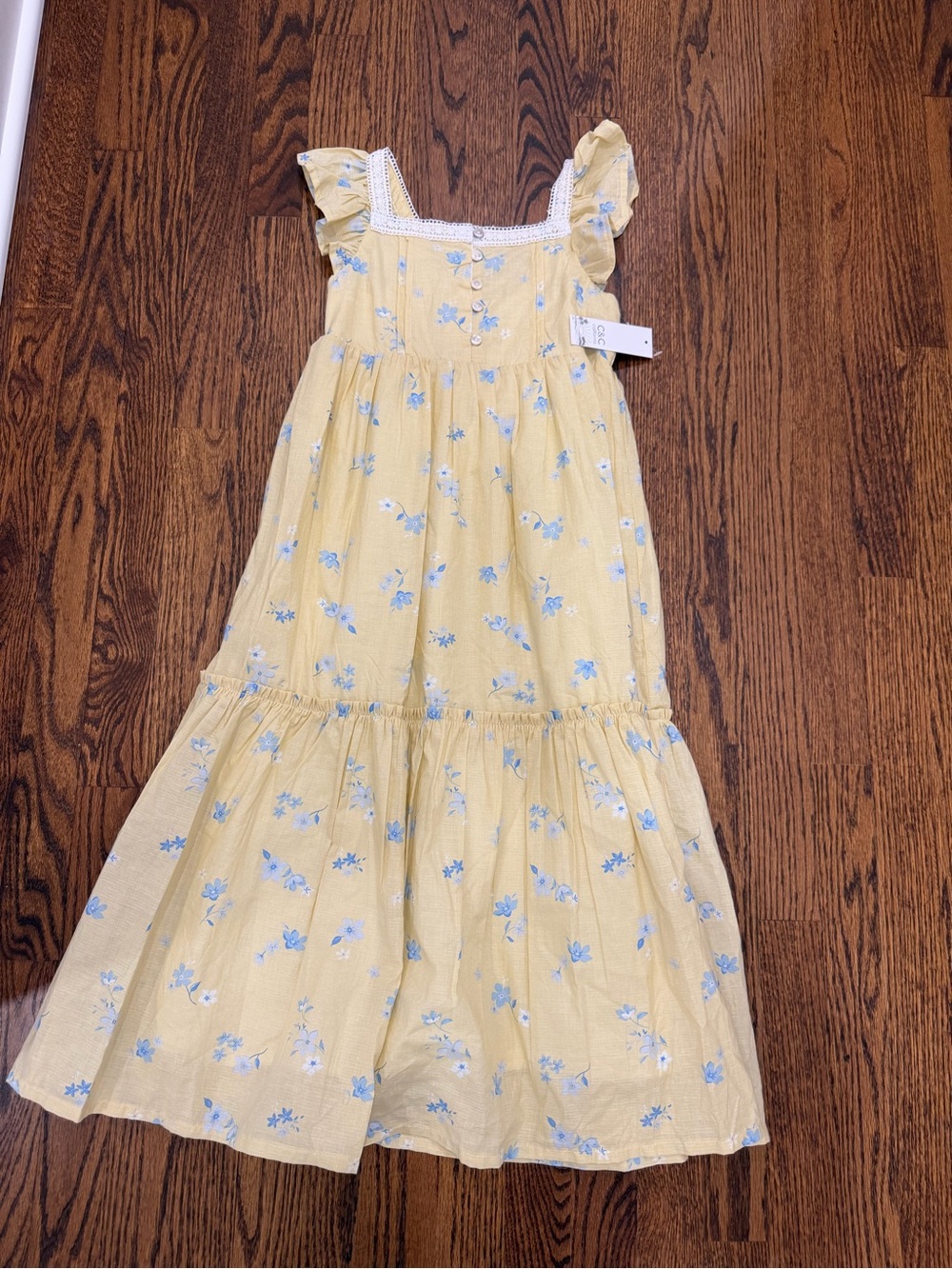 C&C California Yellow Floral Ruffle-Strap Sundress